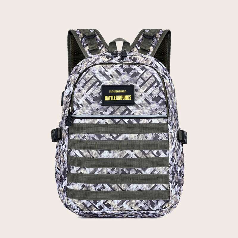 

Guys Letter Patch Large Capacity Backpack, Multicolor
