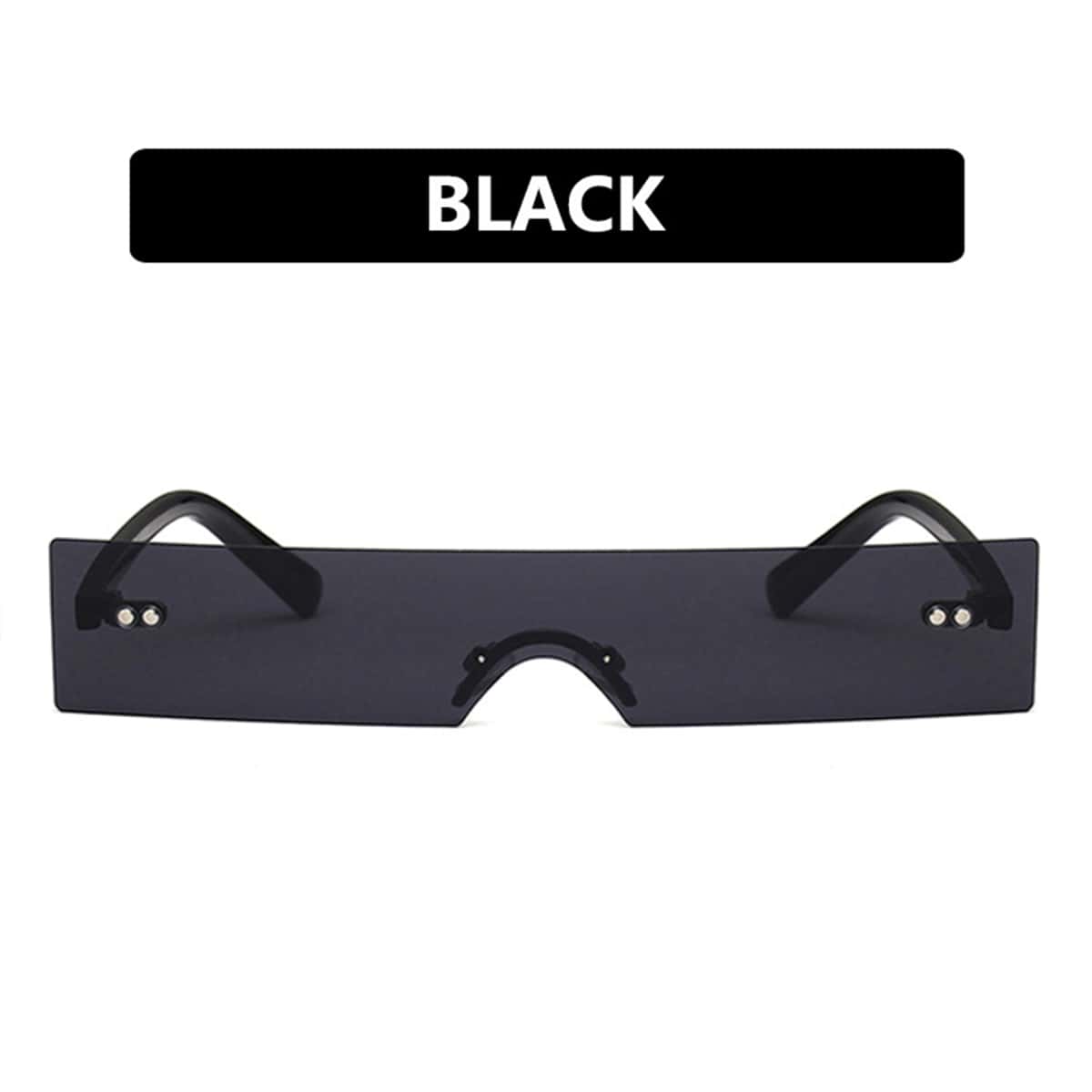 

Flat Top Rimless Sunglasses, Black