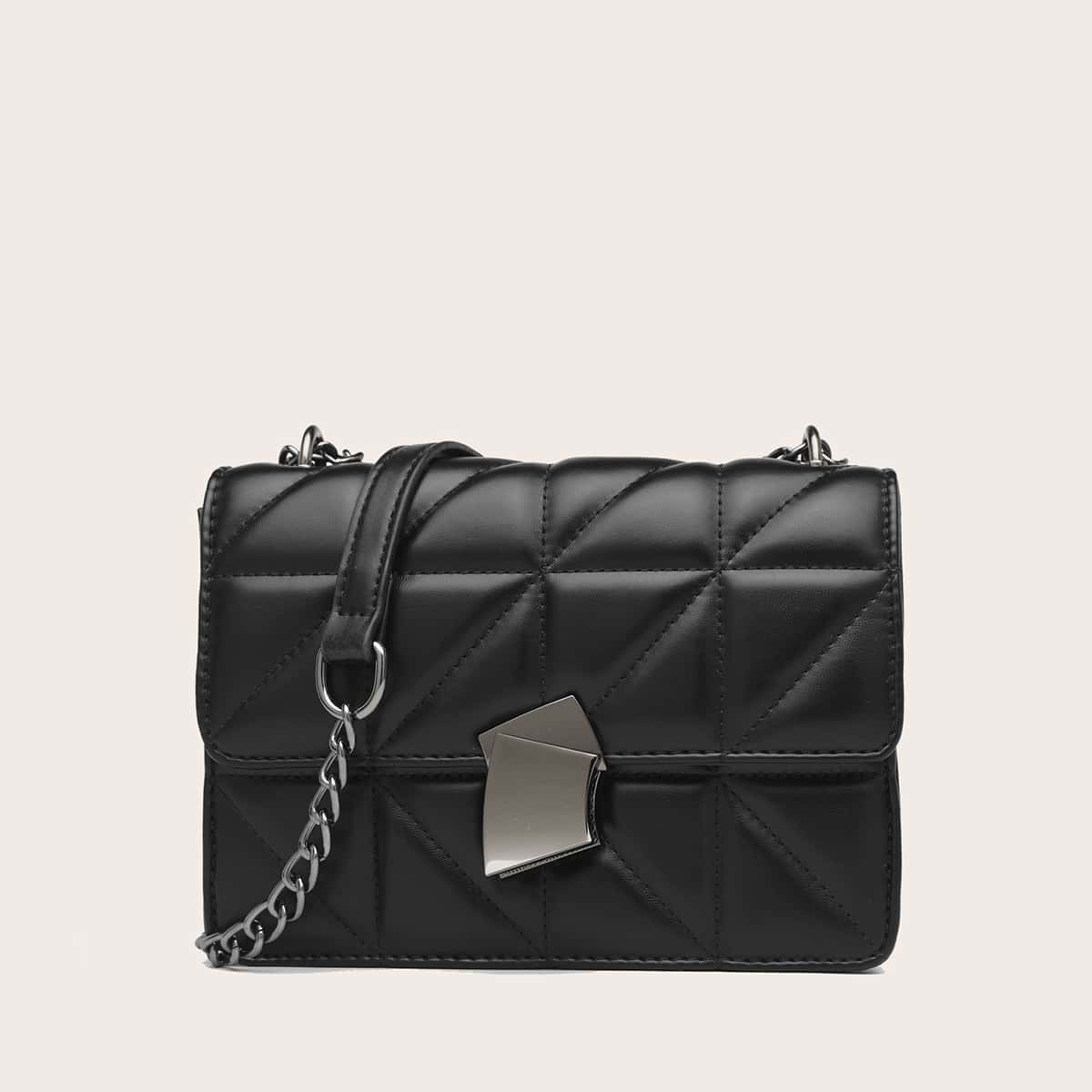 

Stitch Detail Crossbody Bag, Black