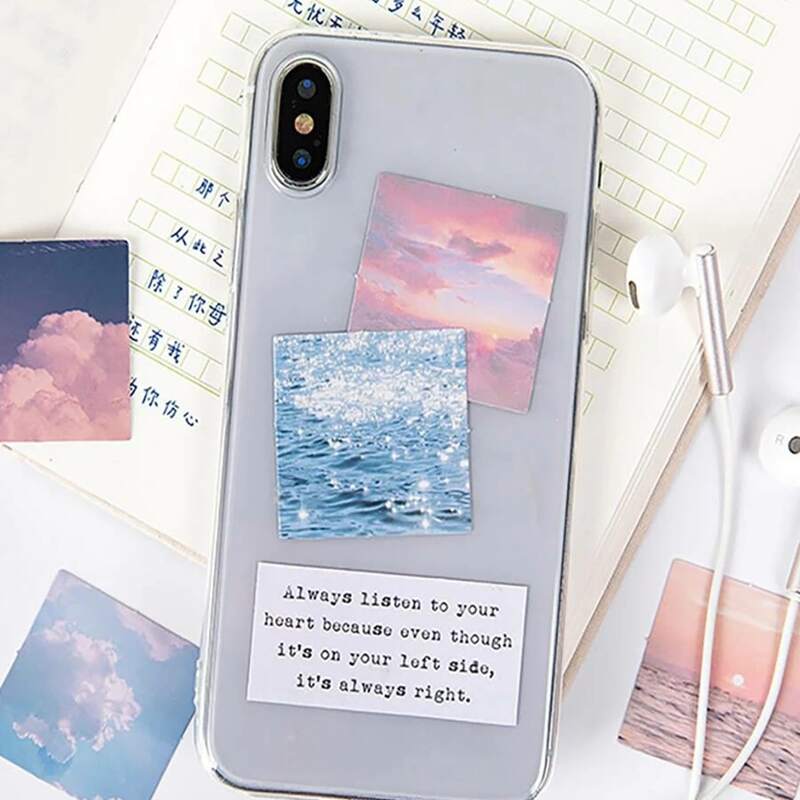 

46pcs Random Cloud & Sea Sticker, Multicolor