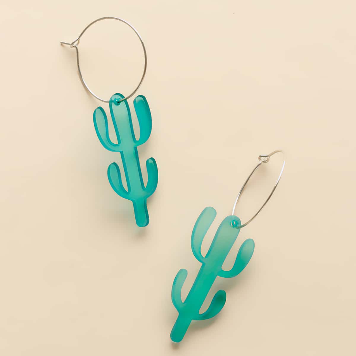 

Cactus Drop Earrings, Green