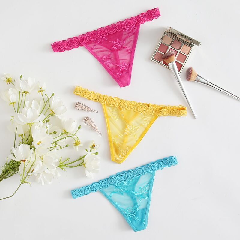 

3pack Floral Lace Thong Set, Multicolor