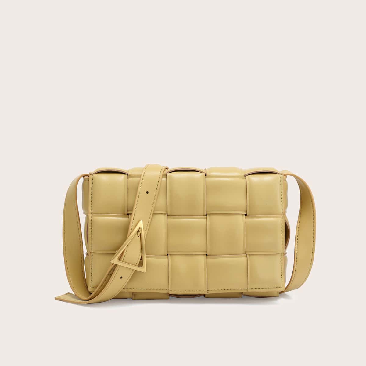 

Braided Decor Crossbody Bag, Yellow