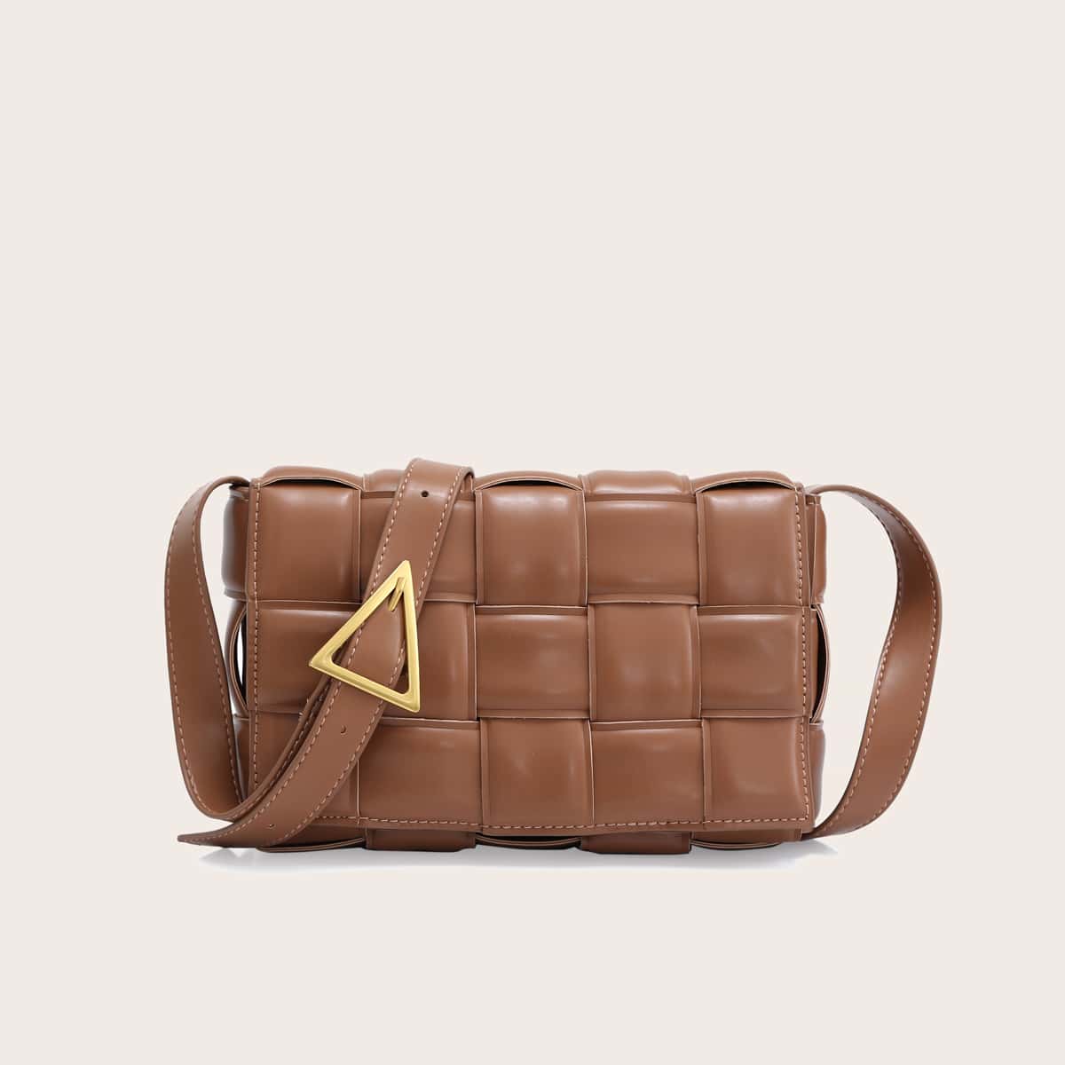 

Braided Decor Crossbody Bag, Brown
