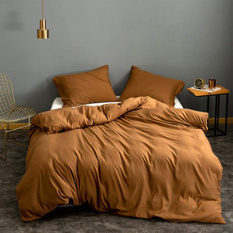 

Solid Color Bedding Set Without Filler, Brown