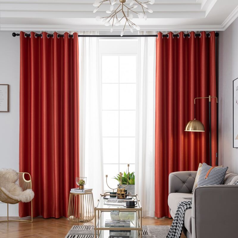

1pc Plain Blackout Curtain, Burgundy