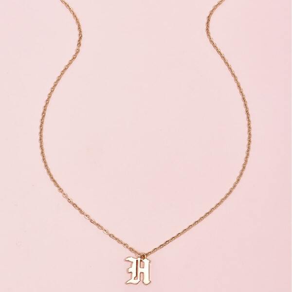 

Letter Charm Necklace, Gold