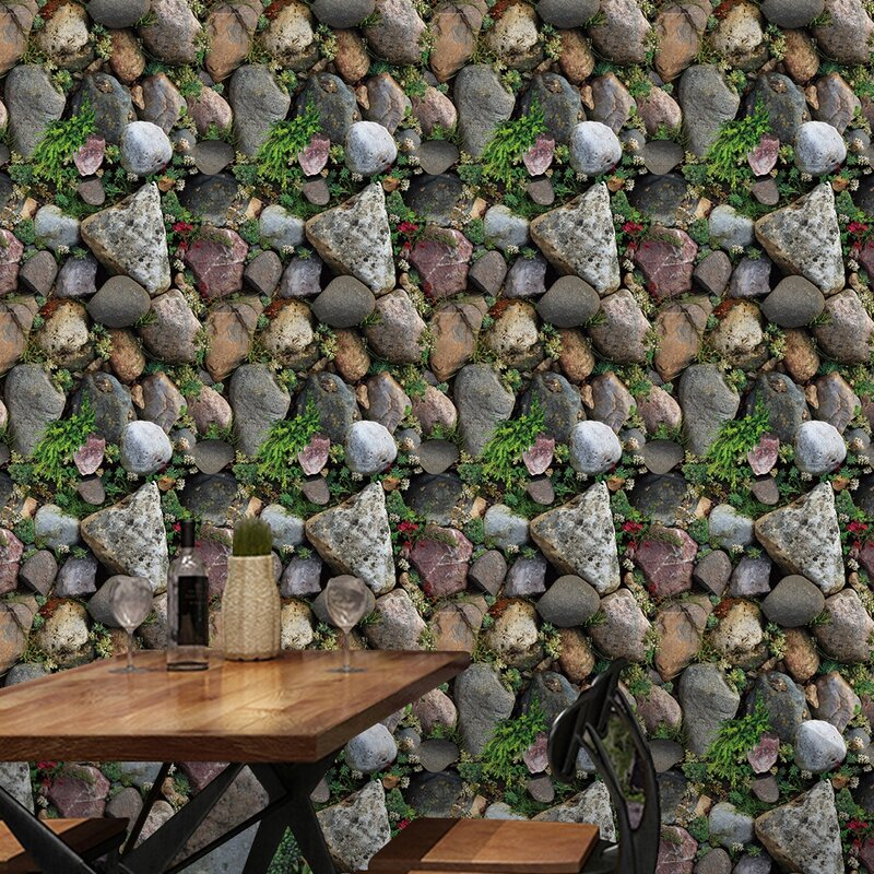 

3D Stone Pattern Wall Sticker, Multicolor
