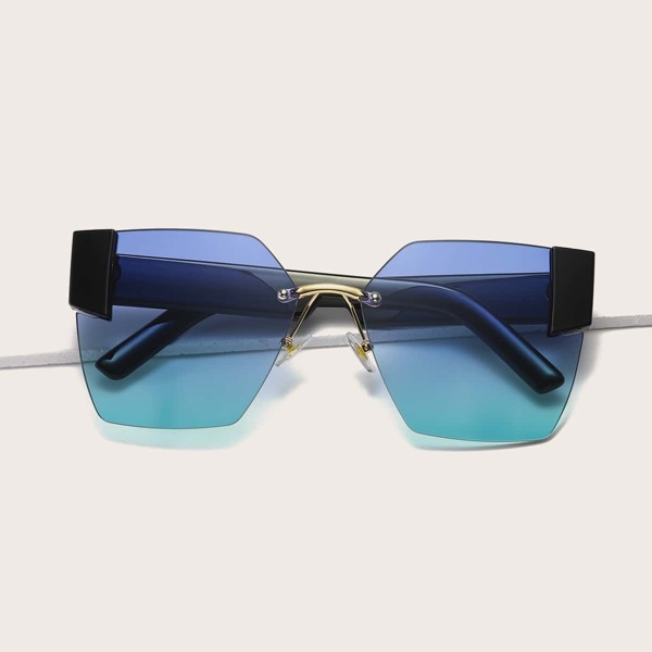 

Tinted Lens Rimless Sunglasses, Blue
