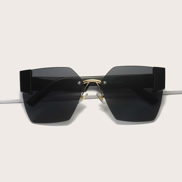 

Tinted Lens Rimless Sunglasses, Black