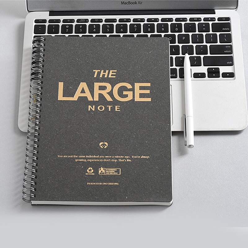 

1pc Hot Stamping Cover Spiral Notebook, Grey