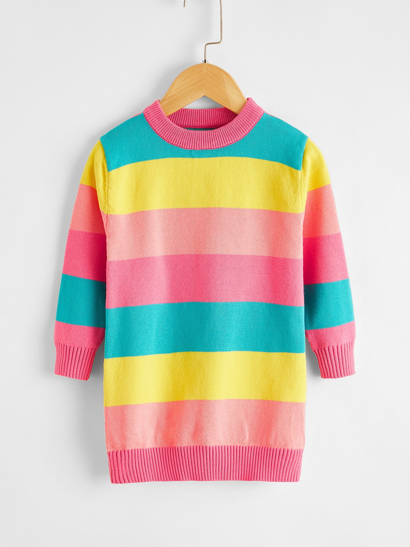 rainbow sweater dress