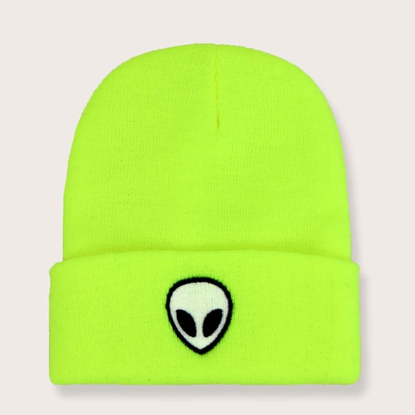 

Kids Alien Embroidery Cuffed Beanie, Yellow