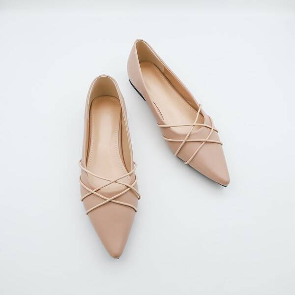 

Minimalist Point Toe Flats, Baby pink