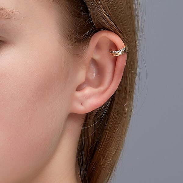 

Rhinestone Decor Ear Cuff, Gold