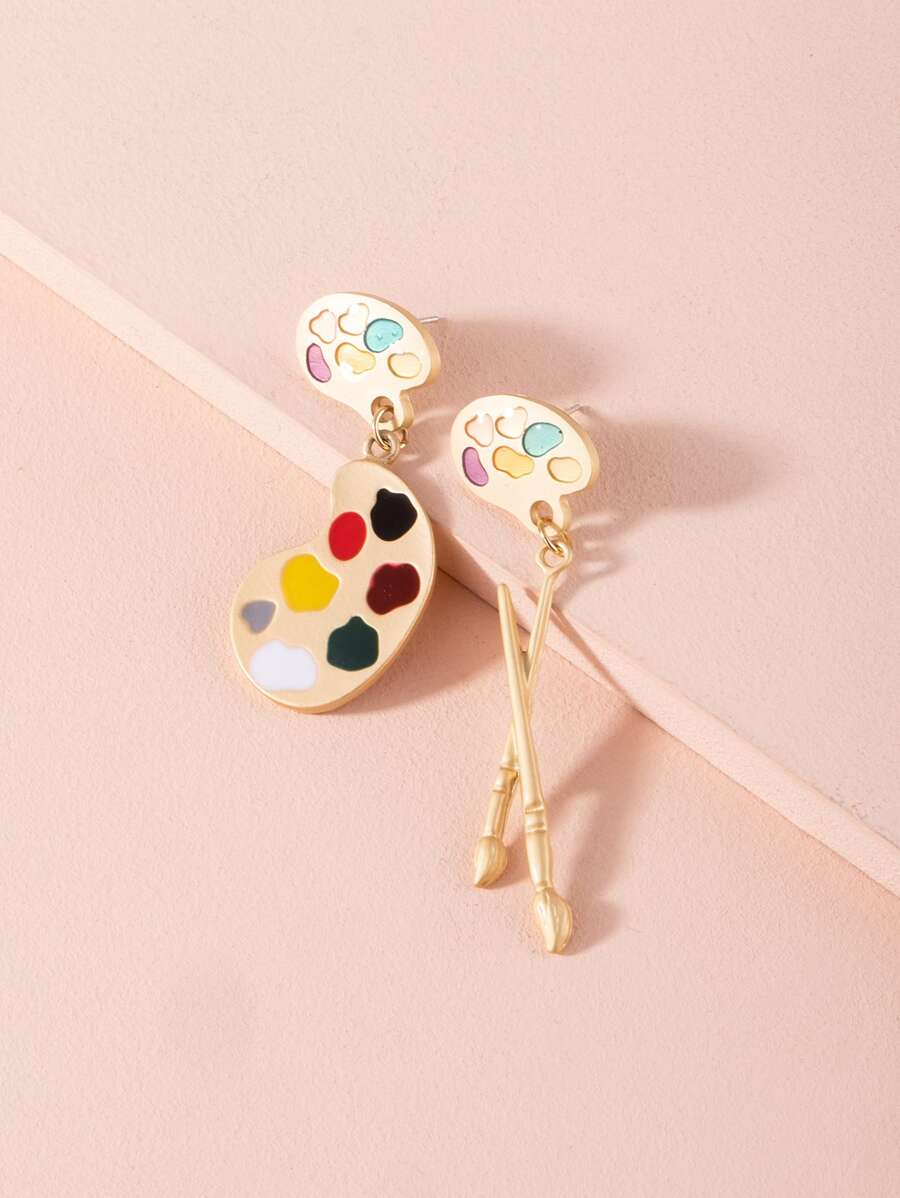 調色板吊墜耳墜 - 彩色 - 查看 1
