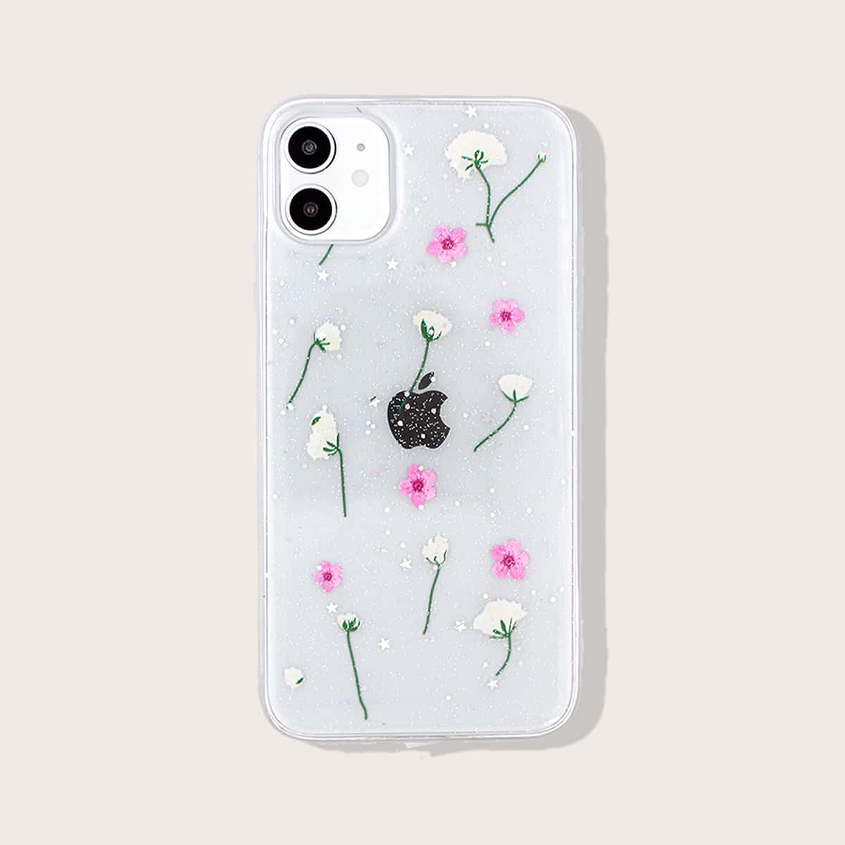

1pc Flower Pattern iPhone Case, Multicolor