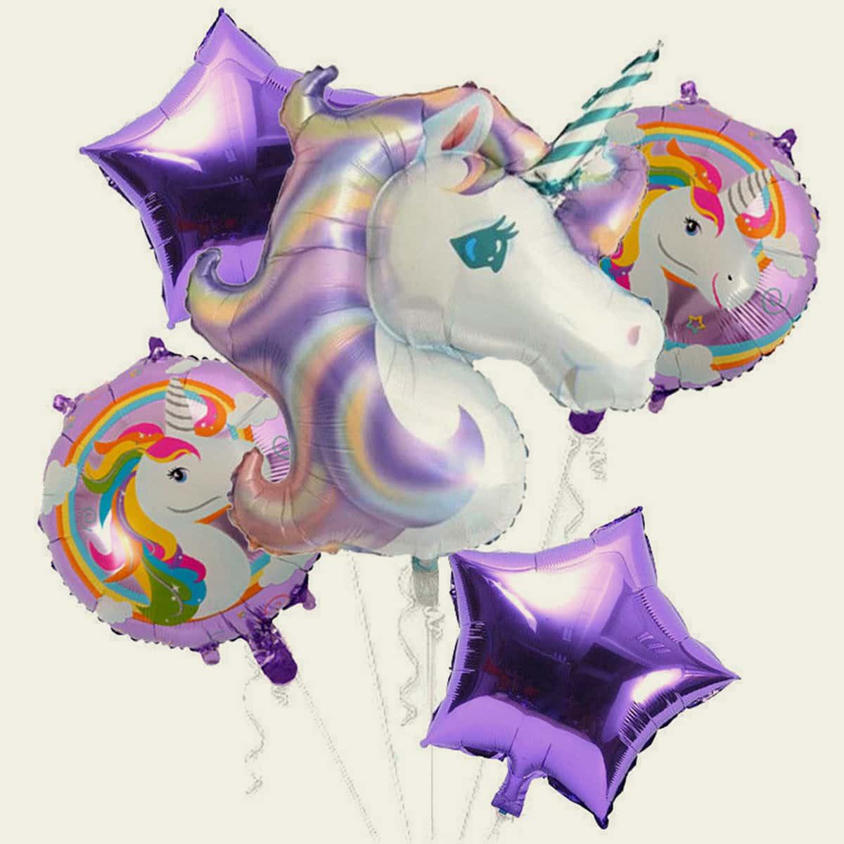 

5pcs Unicorn Design Balloon Set, Multicolor