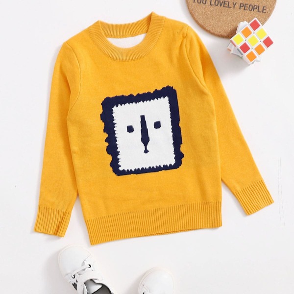 

Toddler Boys Cartoon Graphic Sweater, Yellow
