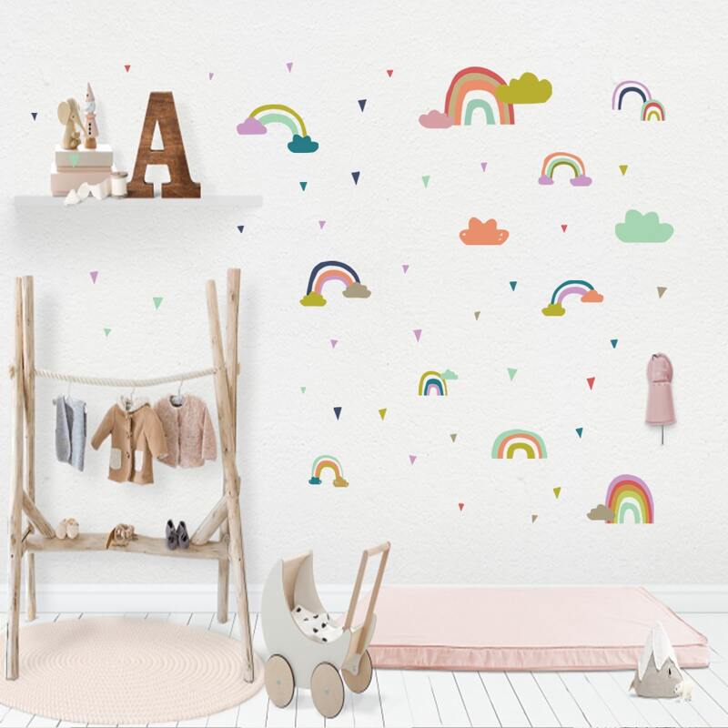 

Kids Rainbow Print Wall Sticker, Multicolor