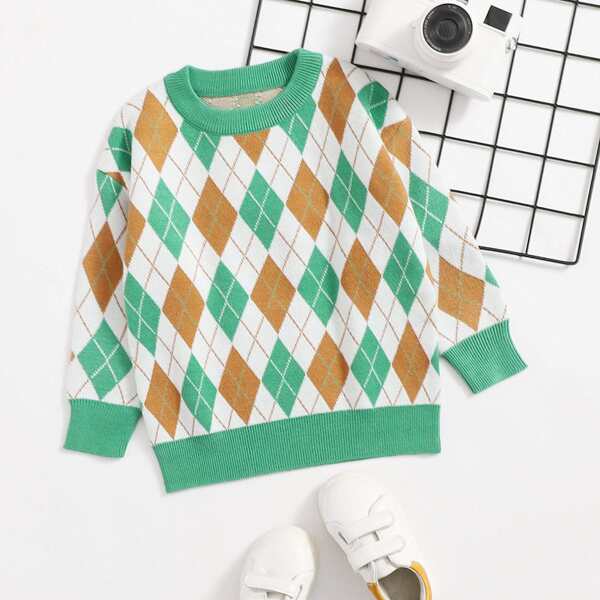 

Toddler Boys Argyle Pattern Sweater, Multicolor