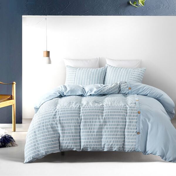 

Striped Pattern Bedding Set Without Filler, Baby blue