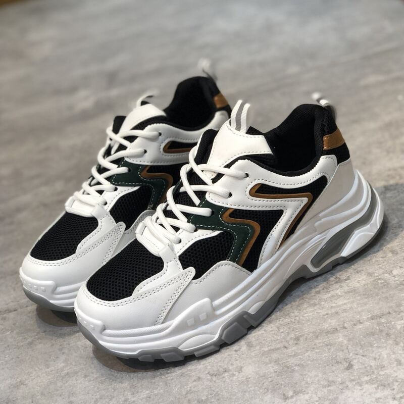 

Colorblock Lace-up Chunky Sneakers, Multicolor