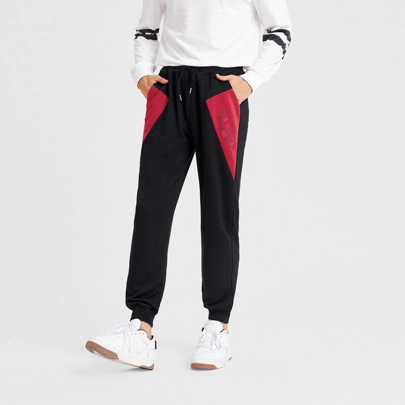 

Guys Letter Colorblock Sweatpants, Black