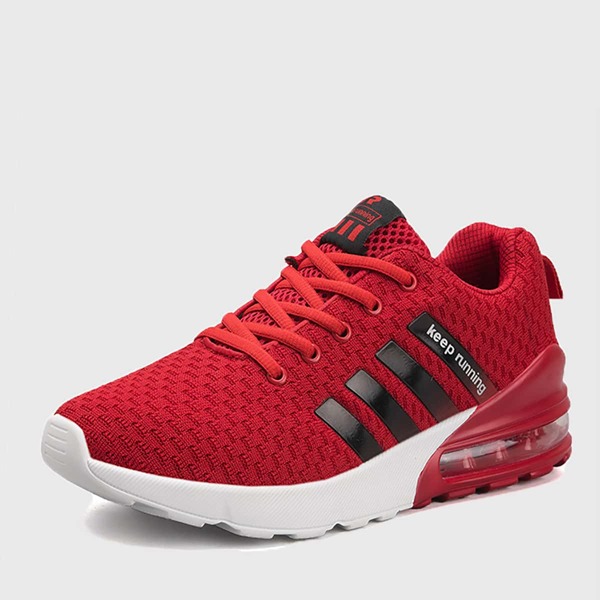 

Men Lace-up Front Striped Graphic Chunky Sneakers, Red