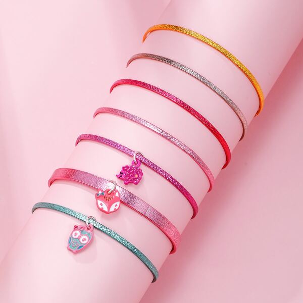 

7pcs Toddler Girls Fox Decor Bracelet, Multicolor