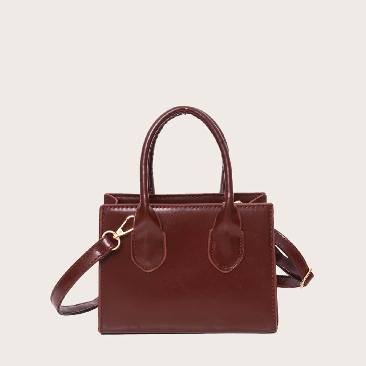 

Double Handle Satchel Bag, Brown