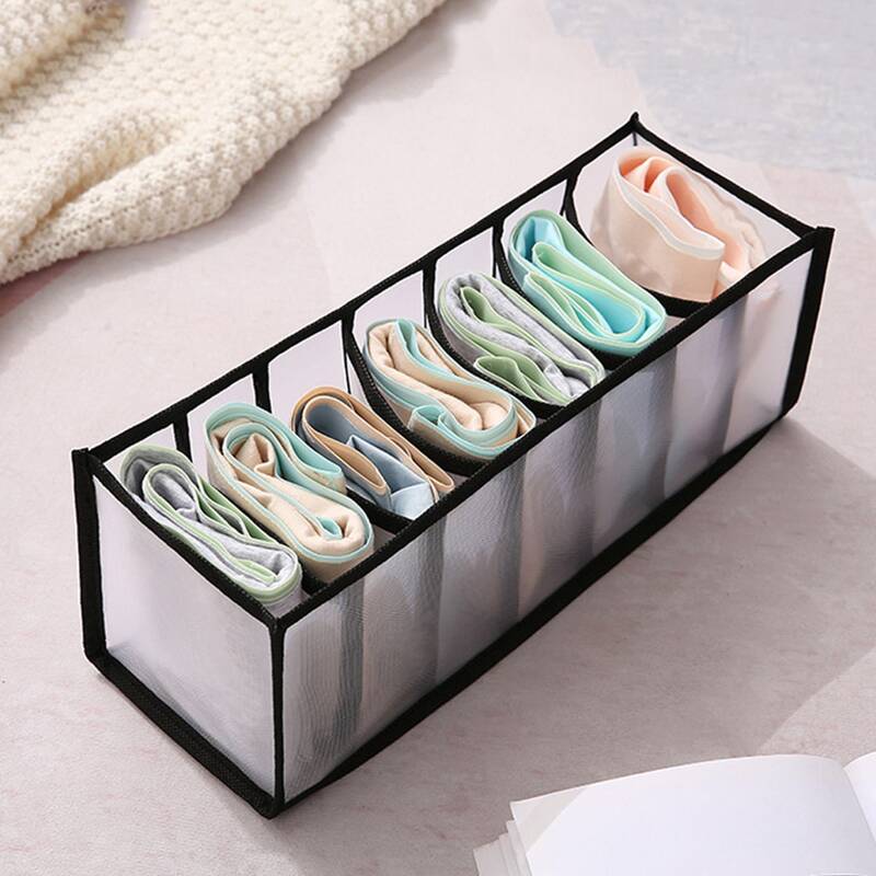 

1pc Foldable Underwear Storage Box, Black