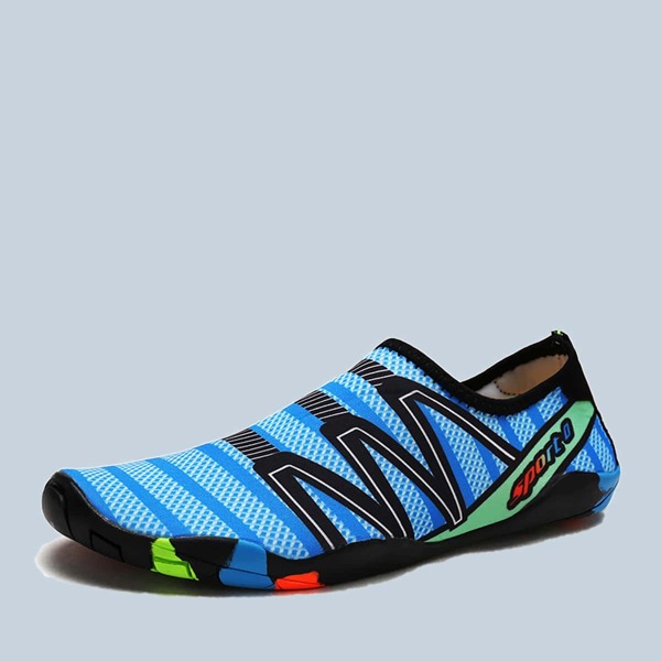 

Men Letter Graphic Slip On Water Shoes, Blue