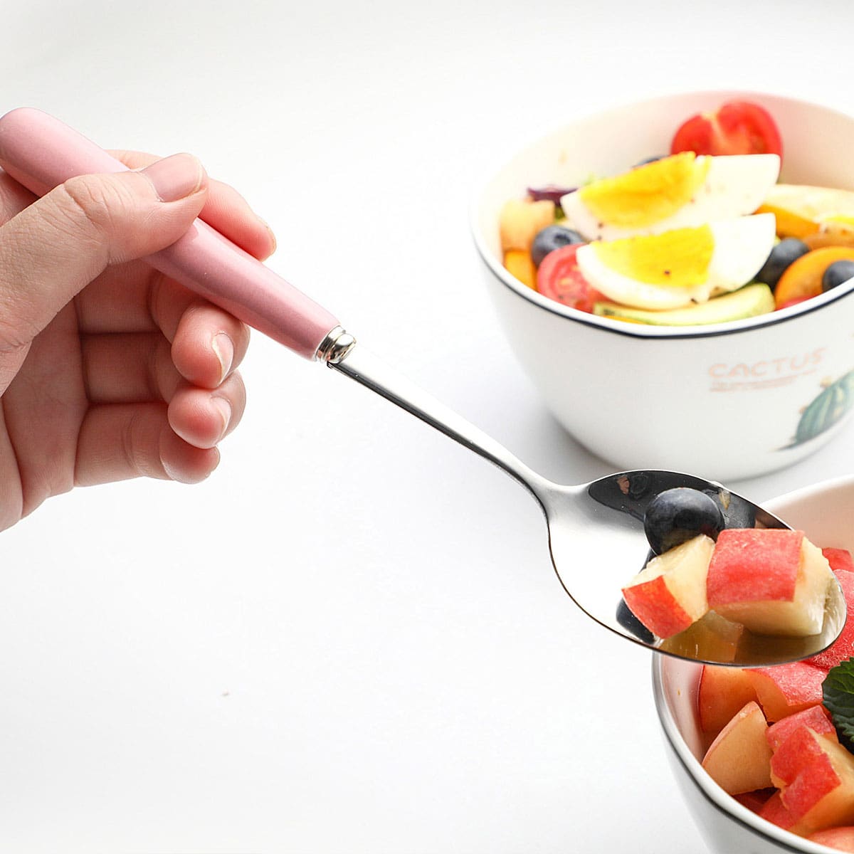 

1pc Stainless Steel Spoon, Pink