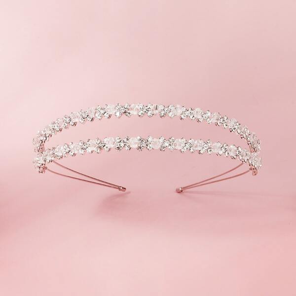 

Rhinestone Decor Hair Hoop, Silver