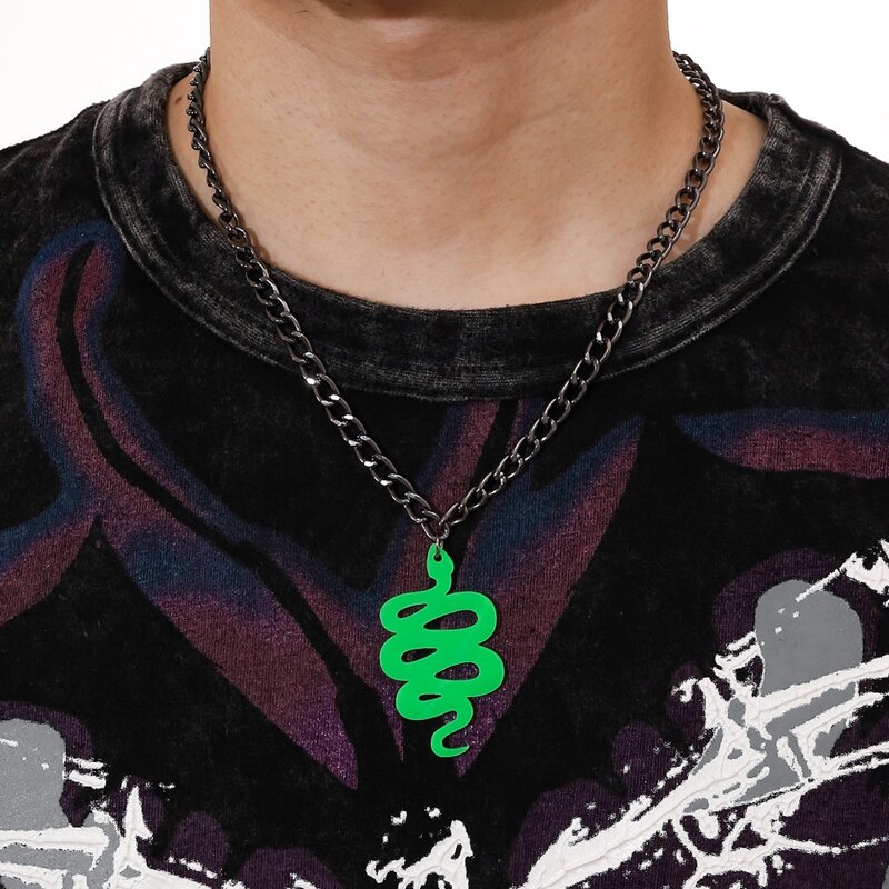 

Guys Snake Chain Necklace, Green