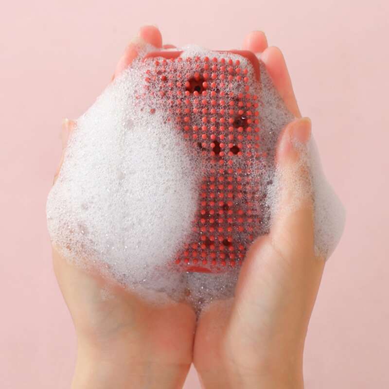 

1pc Silicone Bath Brush, Burnt orange