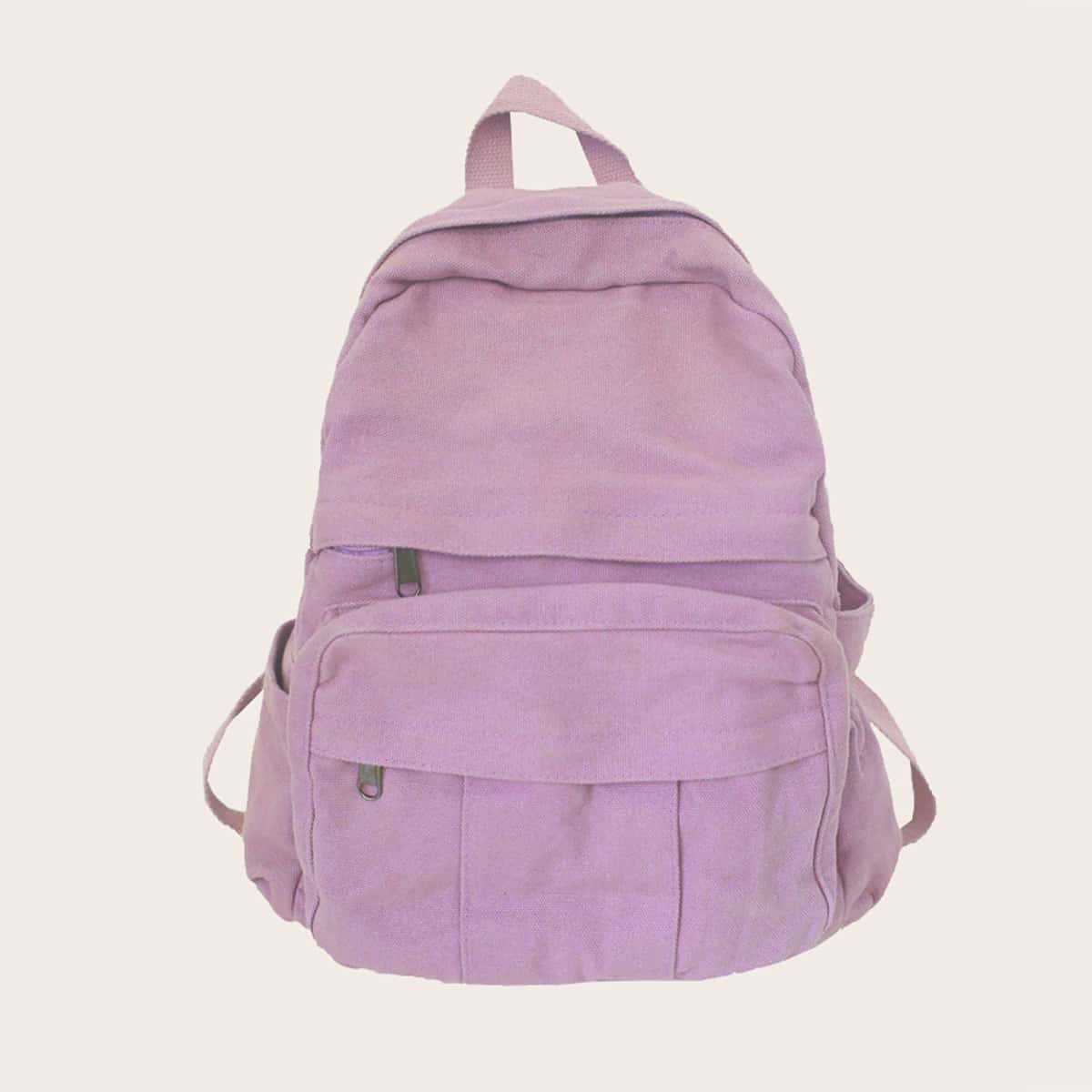 

Solid Canvas Backpack, Pastel lilac purple