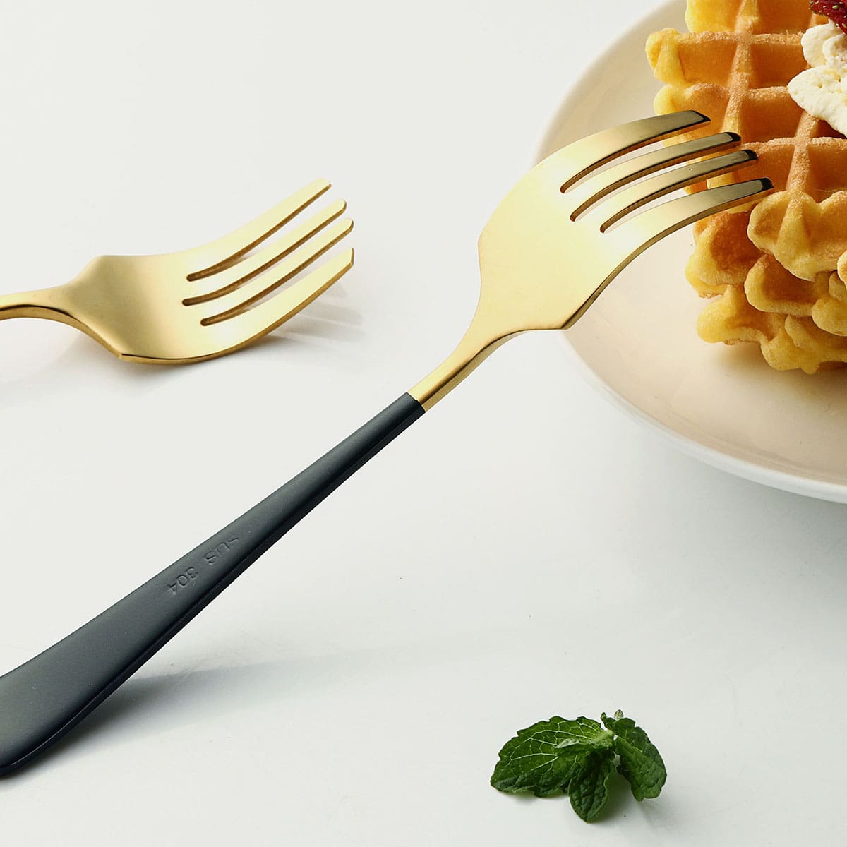

1pc Stainless Steel Fork, Dark green