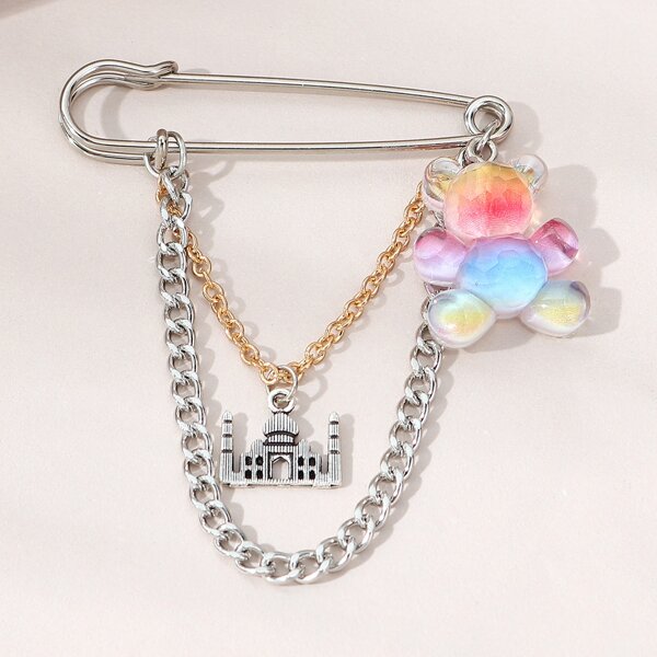 

Acrylic Bear Decor Brooch, Multicolor