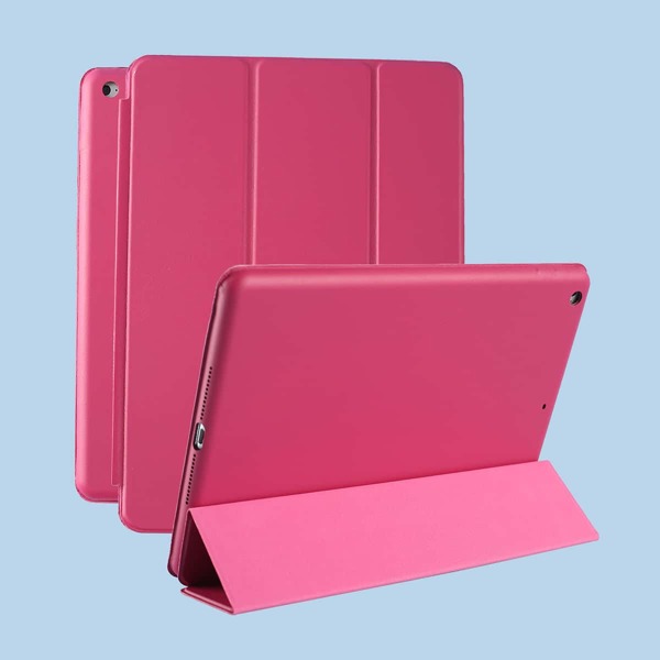 

1шт однотонный чехол для iPad, Ярко-розовый