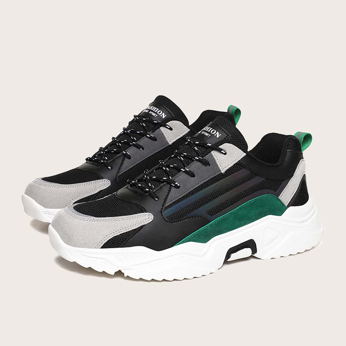 

Guys Lace-up Front Colorblock Sneakers, Multicolor