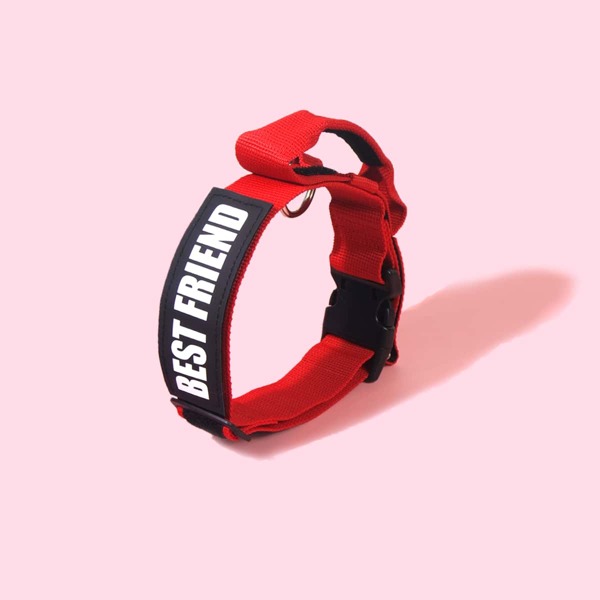 

1pc Letter Graphic Dog Collar, Red
