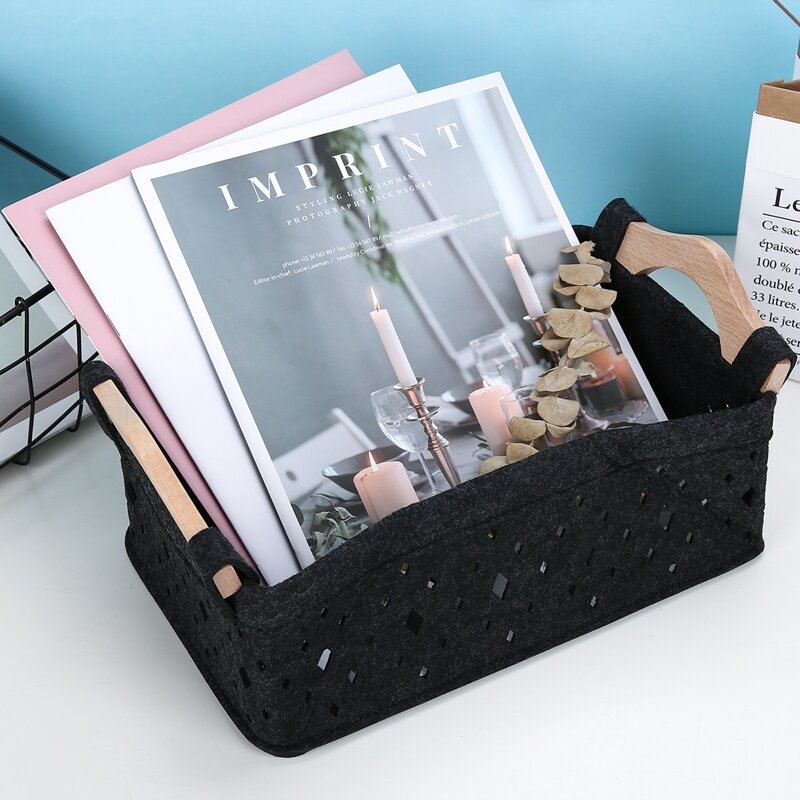 

Felt Storage Basket, Black