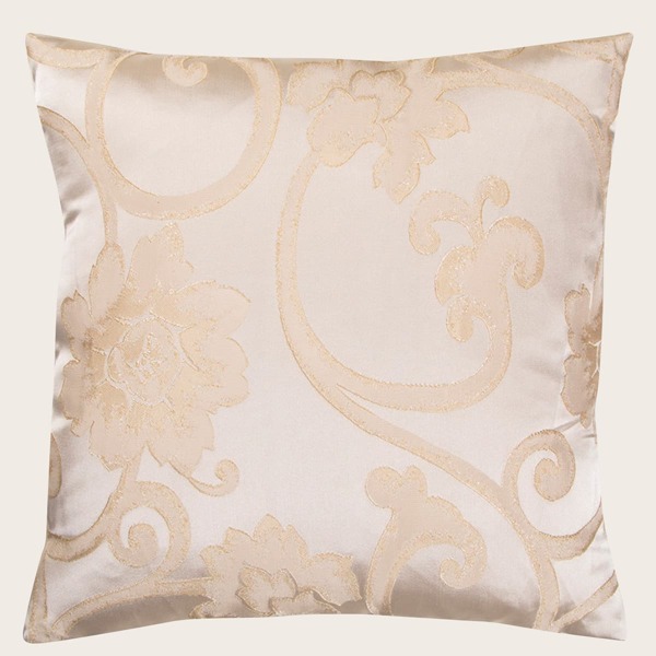 

Flower Pattern Cushion Cover Without Filler, Khaki