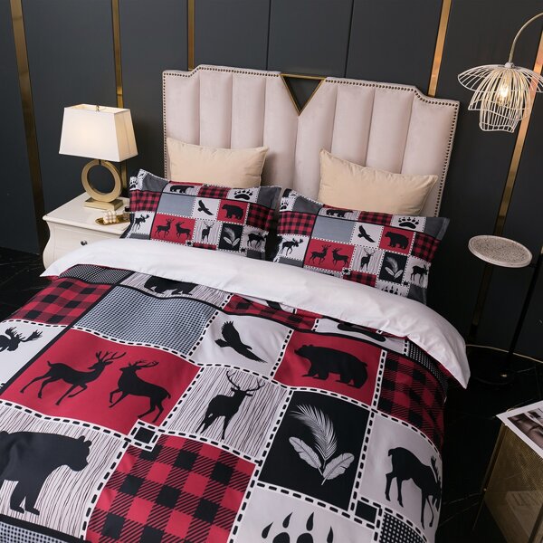 

Animal Pattern Bedding Set Without Filler, Multicolor