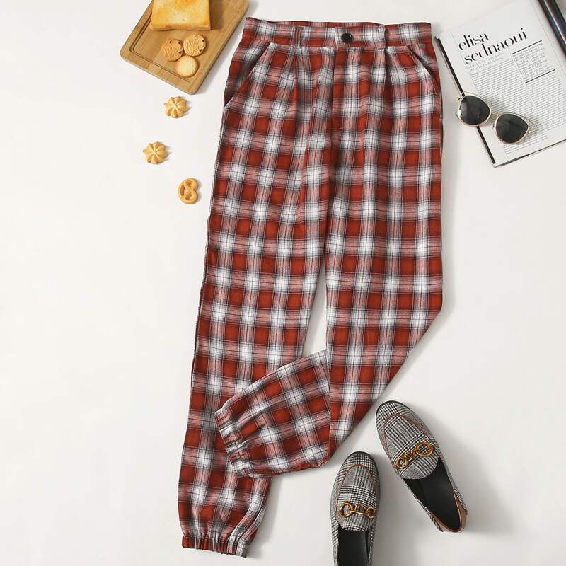 

Plaid Pocket Pants, Multicolor