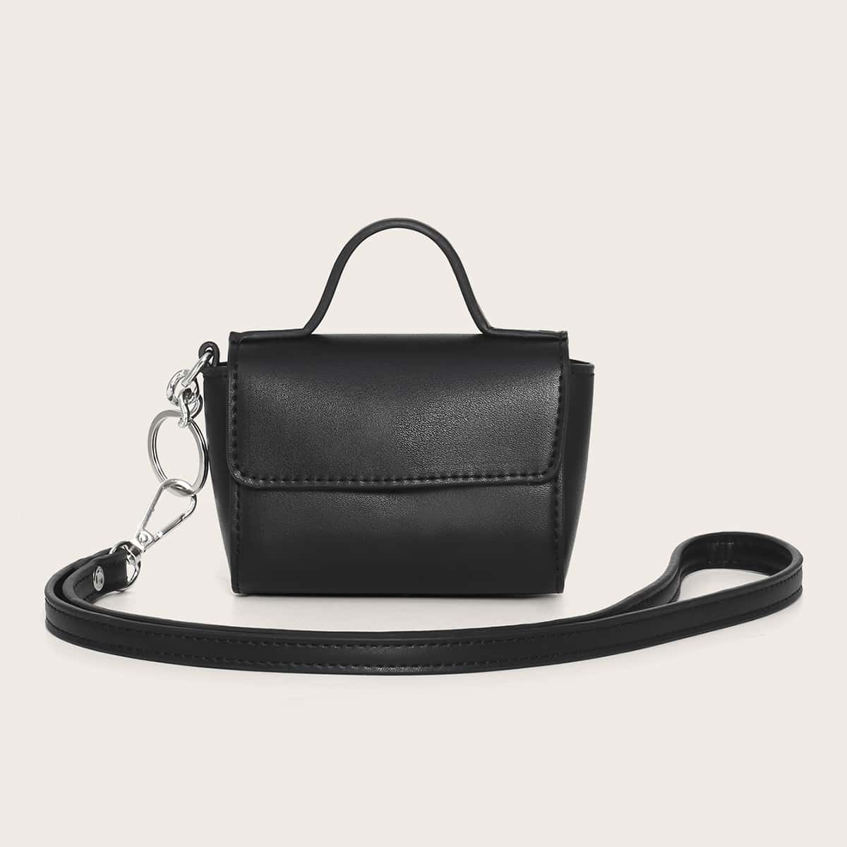 

Mini Top Handle Satchel Bag, Black