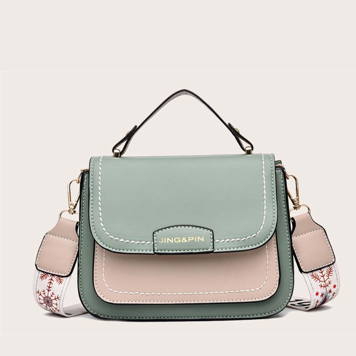 

Double Handle Shoulder Bag, Green
