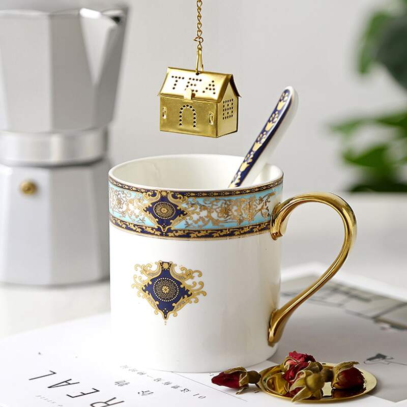 

1pc Tea Filter & 1pc Mini Tray, Gold